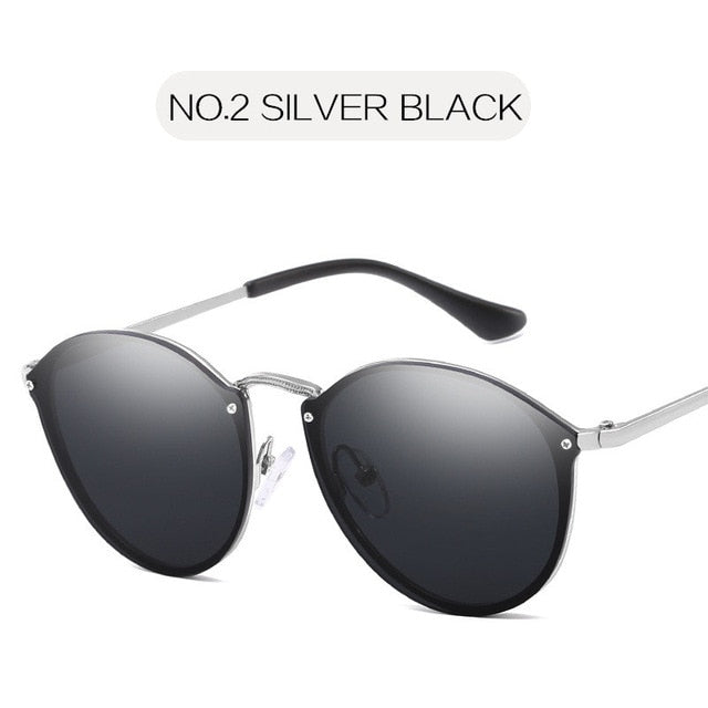 NYWOOH Cat Eye Sunglasses Women Luxury Coating Mirror Sun Glasses Female Retro Rimless Metal Eyewear UV400 - 图片 17