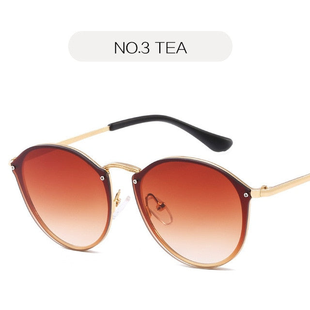 NYWOOH Cat Eye Sunglasses Women Luxury Coating Mirror Sun Glasses Female Retro Rimless Metal Eyewear UV400 - 图片 18