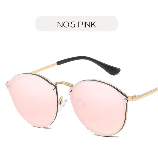 NYWOOH Cat Eye Sunglasses Women Luxury Coating Mirror Sun Glasses Female Retro Rimless Metal Eyewear UV400 - 图片 6