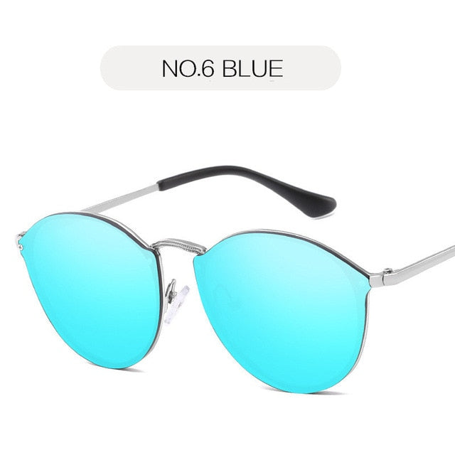 NYWOOH Cat Eye Sunglasses Women Luxury Coating Mirror Sun Glasses Female Retro Rimless Metal Eyewear UV400 - 图片 21