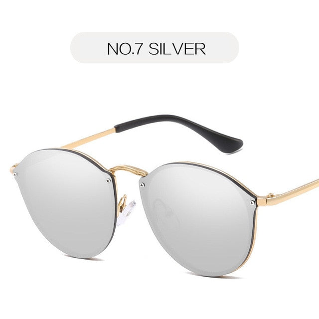 NYWOOH Cat Eye Sunglasses Women Luxury Coating Mirror Sun Glasses Female Retro Rimless Metal Eyewear UV400 - 图片 22