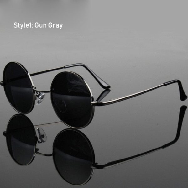 Retro Classic Vintage Round Polarized Sunglasses Men Brand Designer Sun Glasses Women Metal Frame Black lens Eyewear Driving - 图片 17