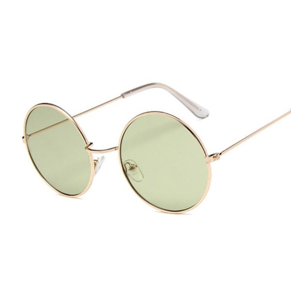 Retro Round Pink Sunglasses Women Brand Designer Sun Glasses For Women Alloy Mirror Female Oculos De Sol Black - 图片 8