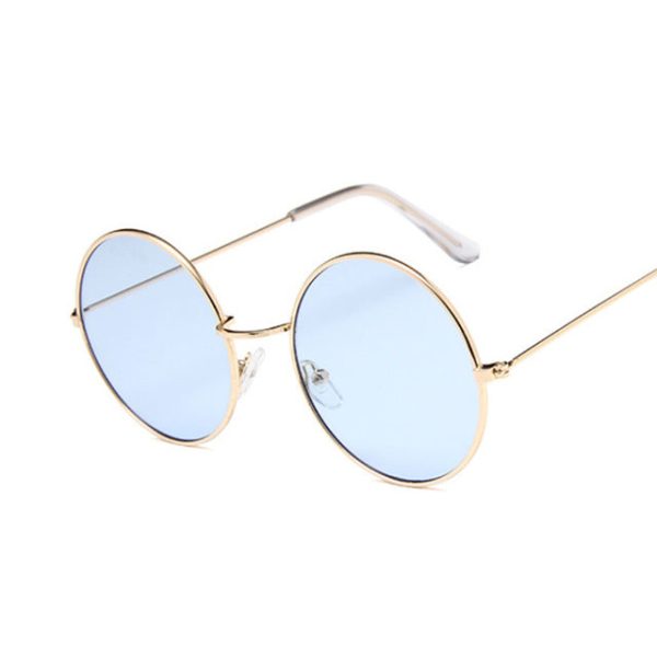 Retro Round Pink Sunglasses Women Brand Designer Sun Glasses For Women Alloy Mirror Female Oculos De Sol Black - 图片 27