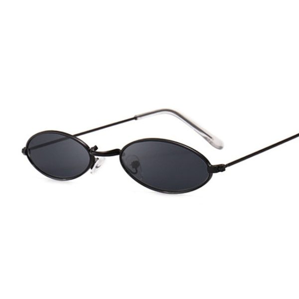 Retro Small Oval Sunglasses Women Female Vintage Hip Hop Balck Glasses Retro Sunglass lady Luxury Brand Eyewear - 图片 8