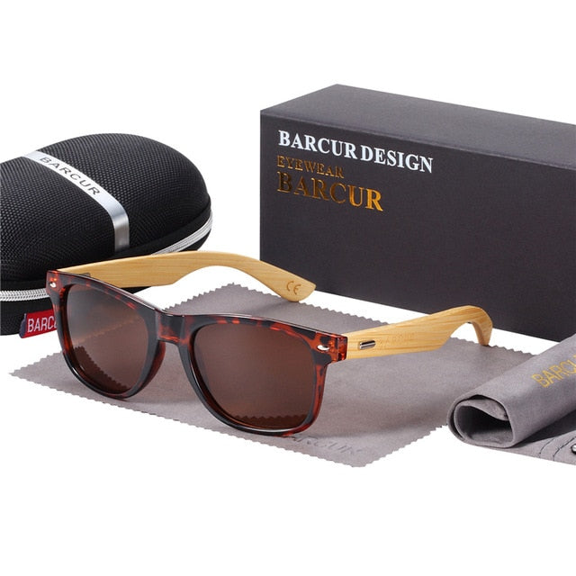 BARCUR Polarized Bamboo Sunglasses Men Wooden Sun glasses Women Brand Original Wood Glasses Oculos de sol masculino - 图片 23