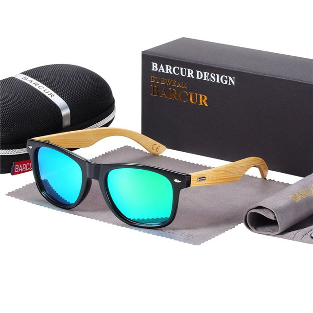 BARCUR Polarized Bamboo Sunglasses Men Wooden Sun glasses Women Brand Original Wood Glasses Oculos de sol masculino - 图片 34