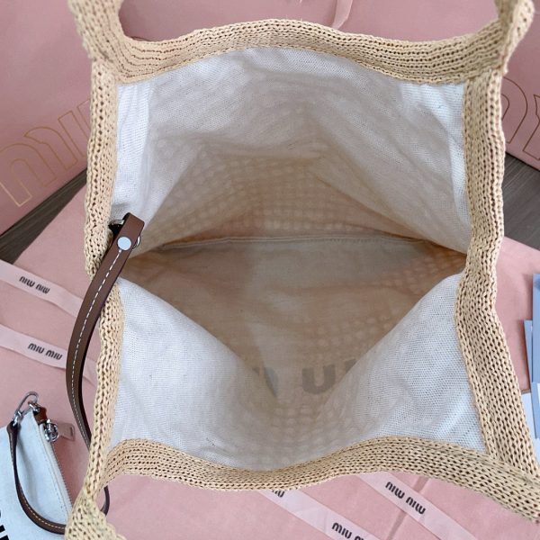 MIU M WOVEN FABRIC TOTE BAG - 图片 6