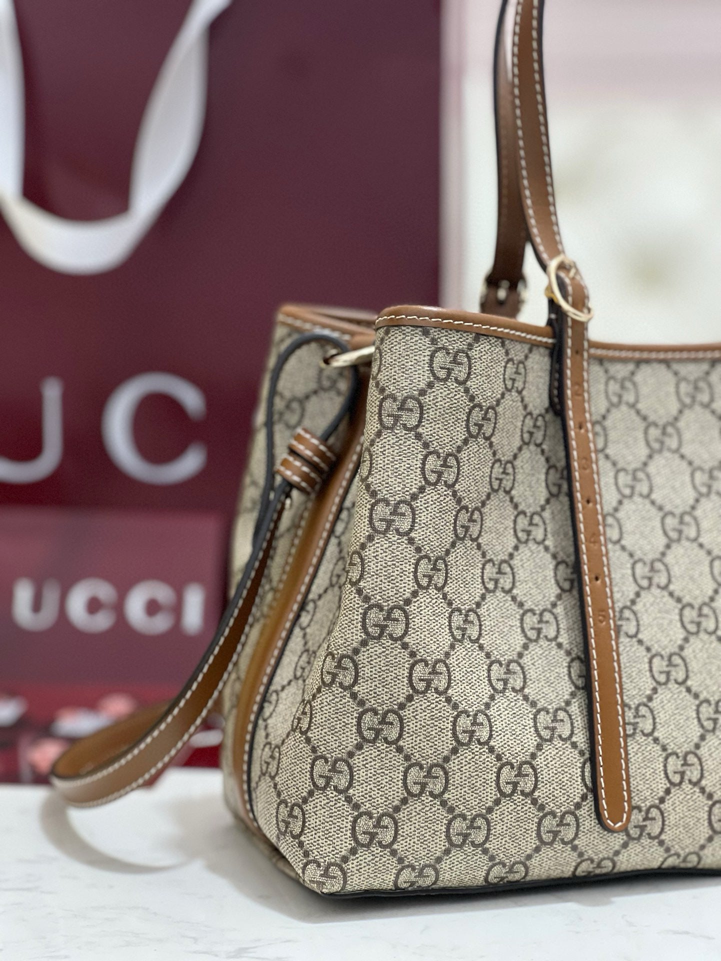 GG EMBLEM SMALL TOTE BAG - 图片 8