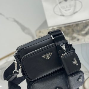 PD SAFFIANO LEATHER SHOULDER BAG