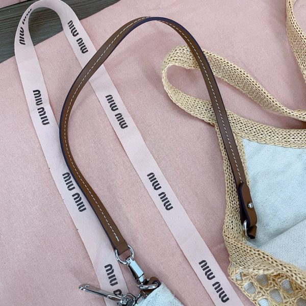 MIU M WOVEN FABRIC TOTE BAG - 图片 9
