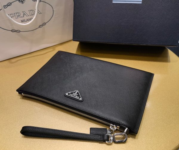 PD Re-Nylon and Saffiano leather pouch - 图片 9