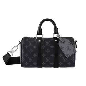 Luxury Leather Monogram Eclipse Canvas Duffle Bag