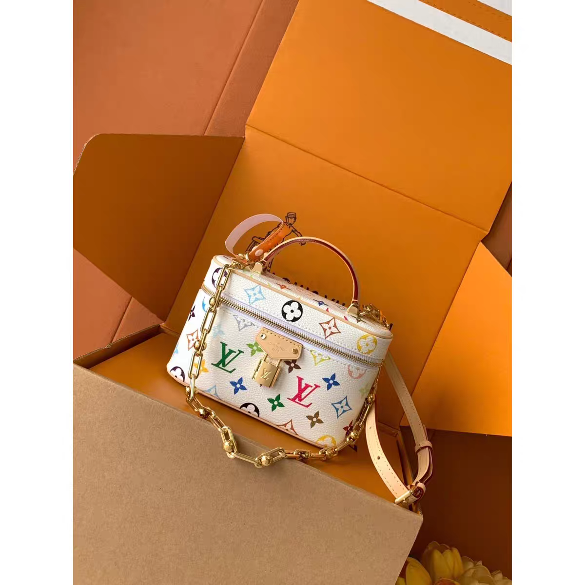 Vintage-Inspired Box hand bag – Elegant Monogram Tote Box - Image 9