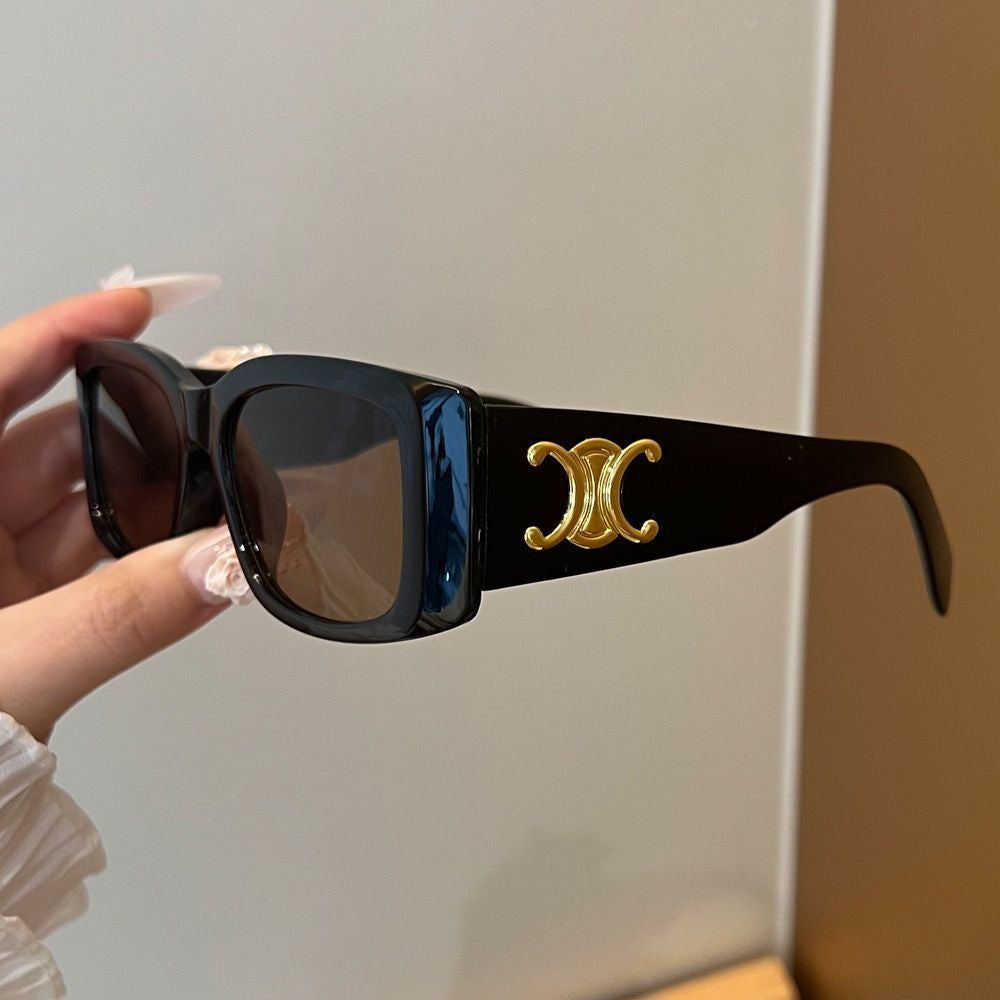 Luxury Retro Sunglasses with Gold Plaque - Image 6