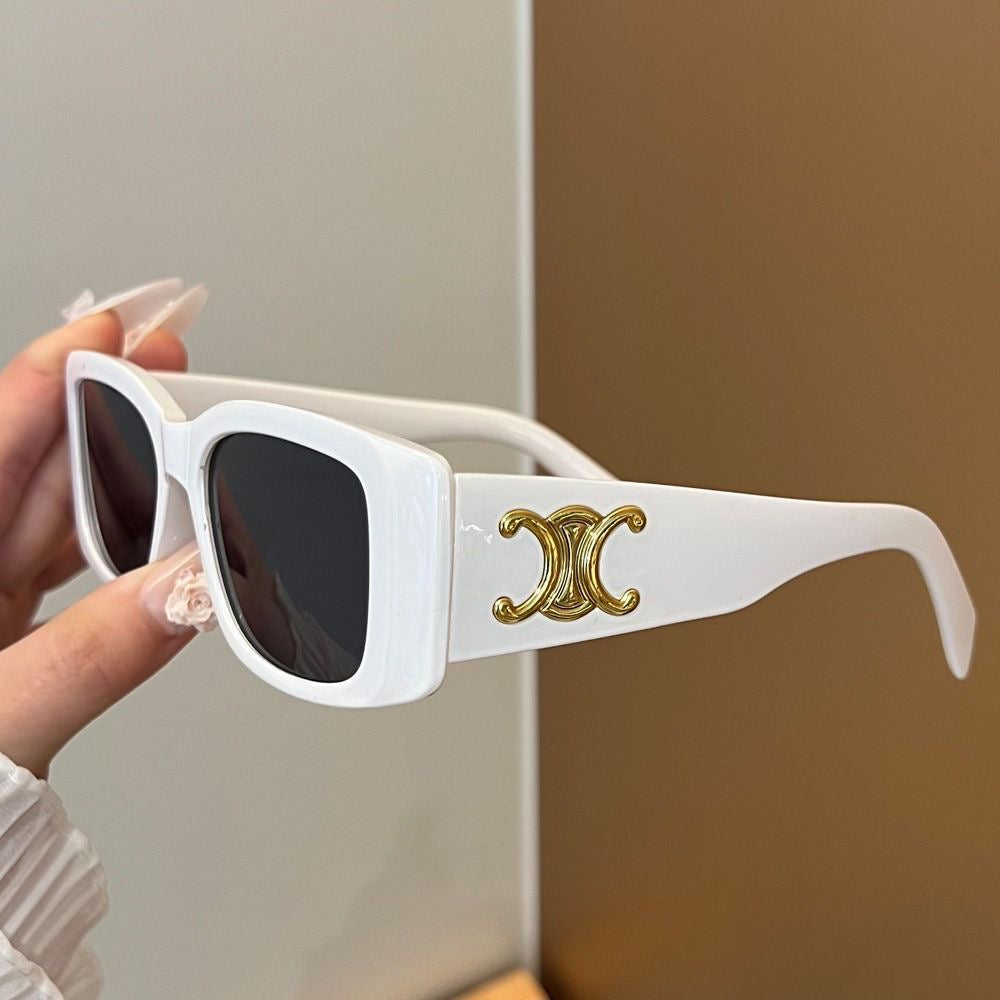 Luxury Retro Sunglasses with Gold Plaque - Image 8