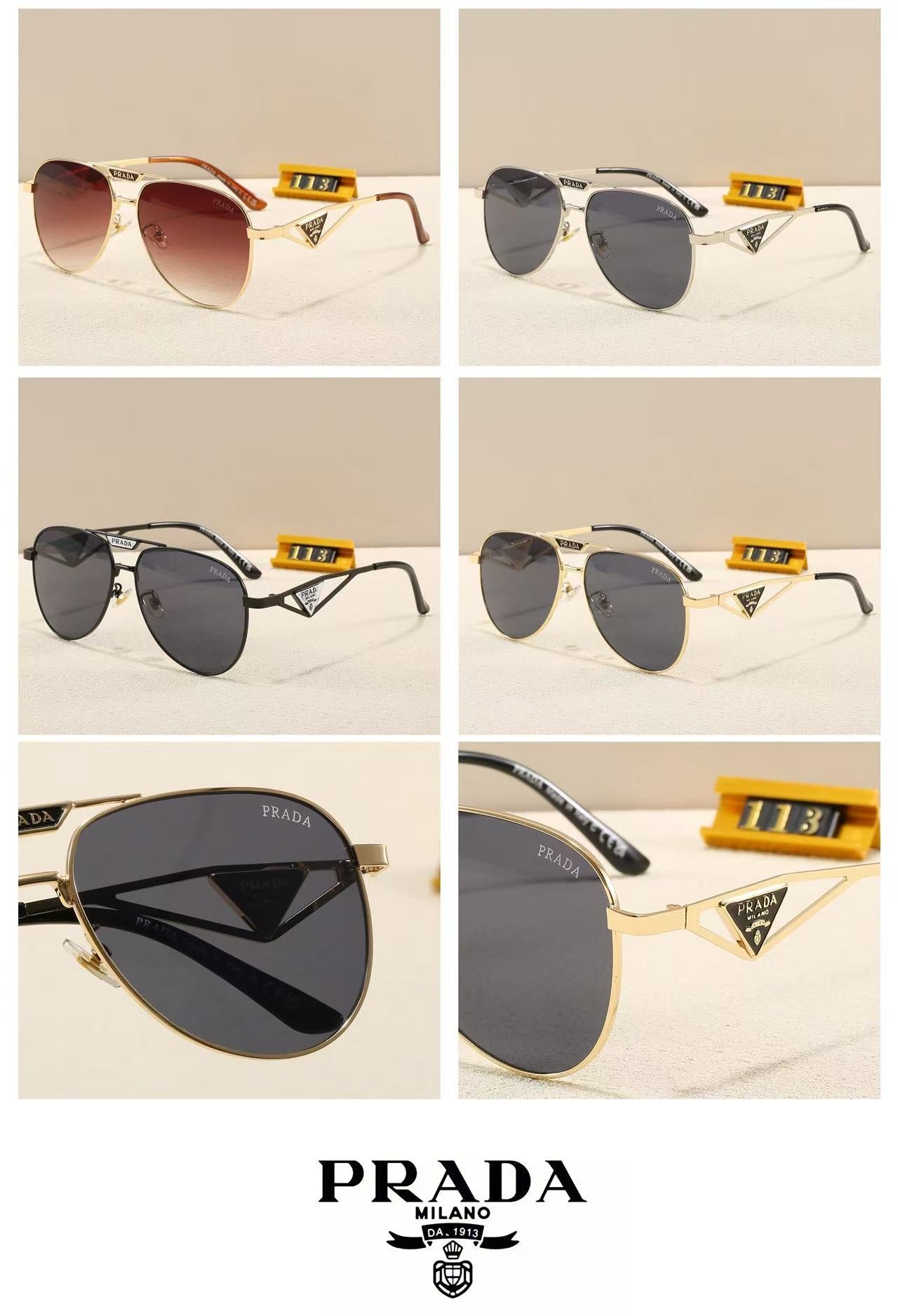 Luxury Metal Pilot Sunglasses 113 - Image 6