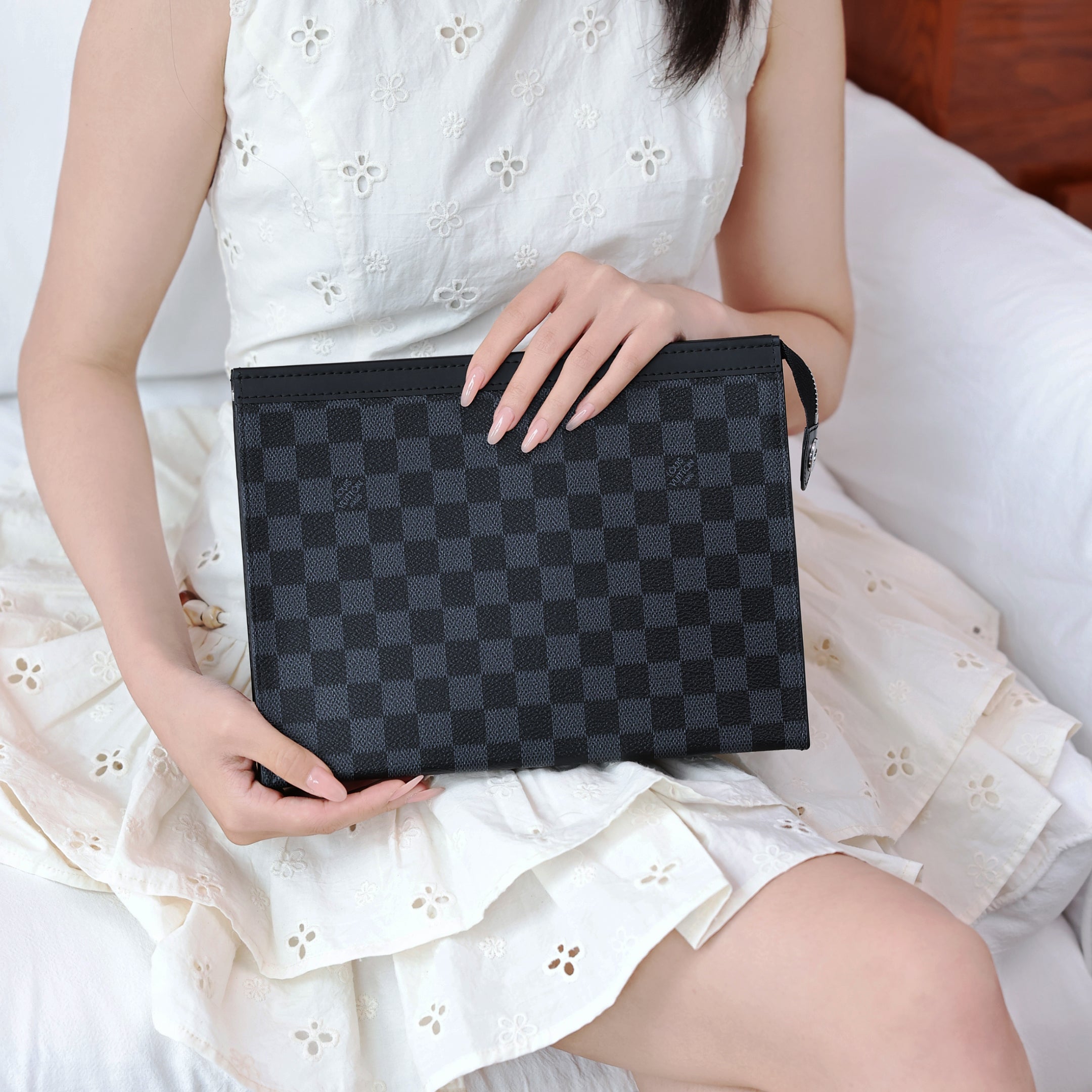 Vintage Check Leather Clutch - Image 6