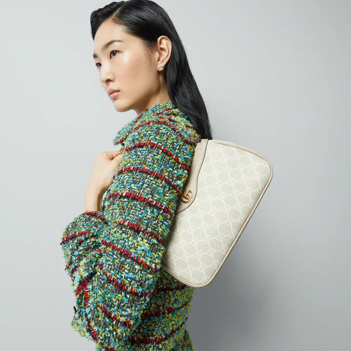 Canvas Patterned Shoulder Bag - Image 4