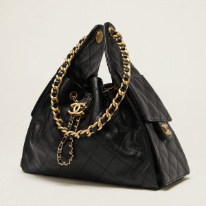 CC 25 Small Handbag Grained Calfskin & Gold-Tone Metal Bag